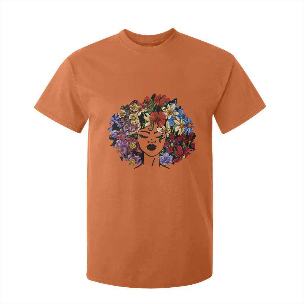 Black History T Shirt For Kid For Women Afro Flower Hair Juneteenth TS01 Orange Print Your Wear