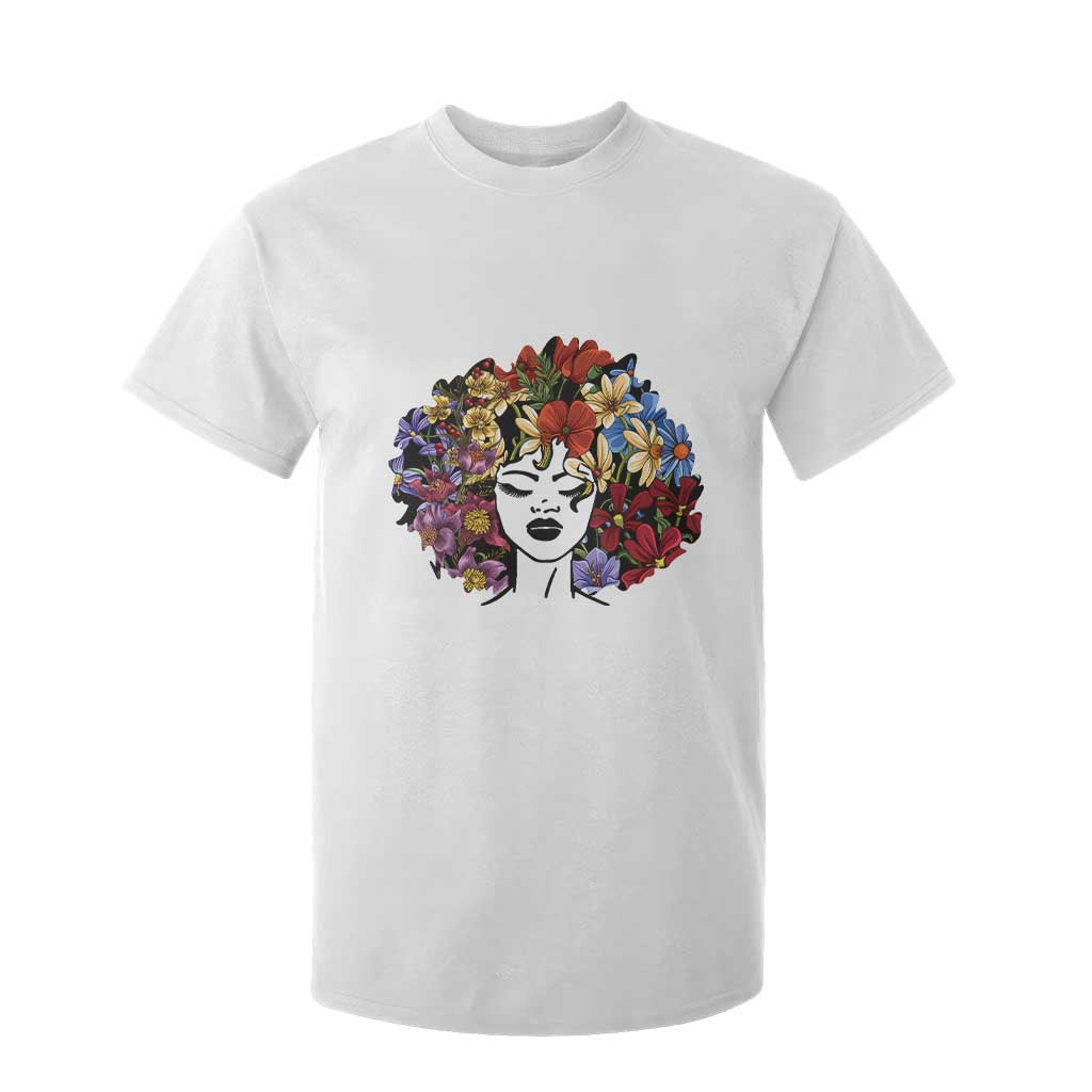 Black History T Shirt For Kid For Women Afro Flower Hair Juneteenth TS01 White Print Your Wear