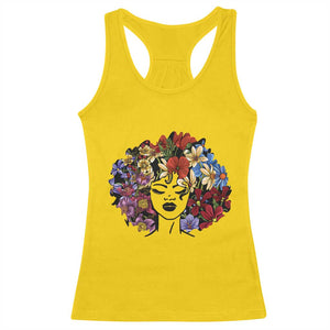 Black History Racerback Tank Top For Women Afro Flower Hair Juneteenth TS01 Daisy Print Your Wear