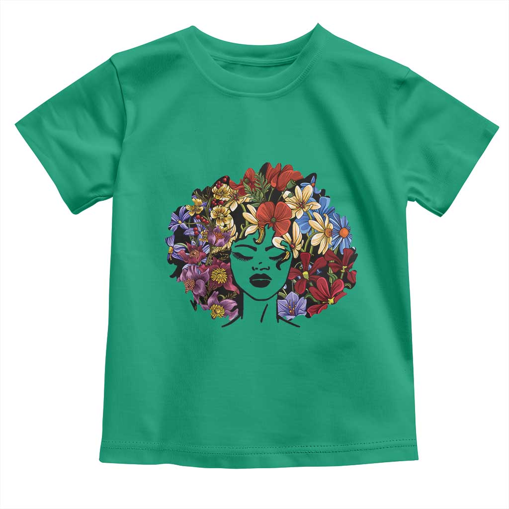 Black History Toddler T Shirt For Women Afro Flower Hair Juneteenth TS01 Irish Green Print Your Wear
