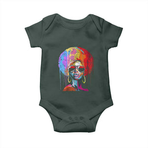 Afro Woman Baby Onesie Black Queen Melanin Dripping Juneteenth TS01 Print Your Wear
