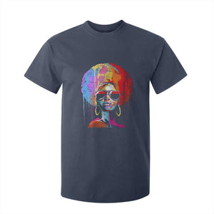 Afro Woman T Shirt For Kid Black Queen Melanin Dripping Juneteenth TS01 Navy Print Your Wear