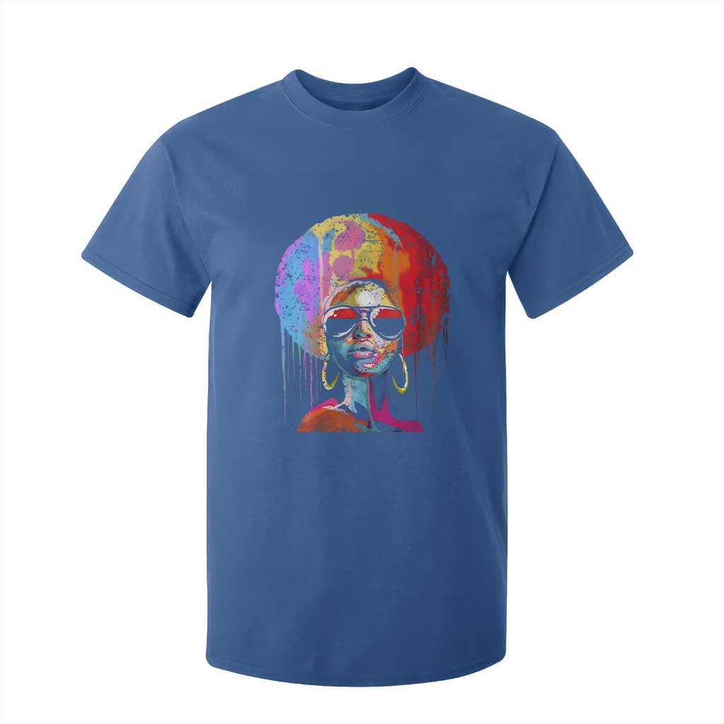 Afro Woman T Shirt For Kid Black Queen Melanin Dripping Juneteenth TS01 Royal Blue Print Your Wear