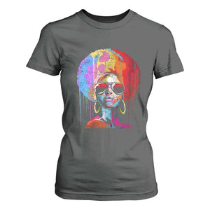 Afro Woman T Shirt For Women Black Queen Melanin Dripping Juneteenth TS01 Dark Heather Print Your Wear