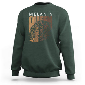 Melanin Queen Sweatshirt With Black History Hair TS01 Dark Forest Green Printyourwear