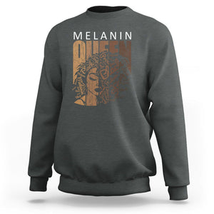 Melanin Queen Sweatshirt With Black History Hair TS01 Dark Heather Printyourwear