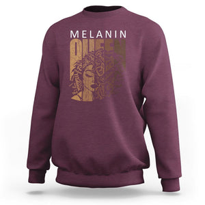 Melanin Queen Sweatshirt With Black History Hair TS01 Maroon Printyourwear