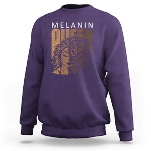 Melanin Queen Sweatshirt With Black History Hair TS01 Purple Printyourwear