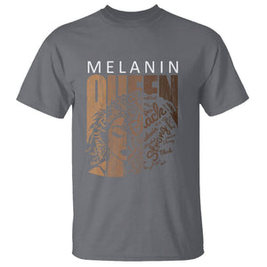 Melanin Queen T Shirt With Black History Hair TS01 Charcoal Printyourwear