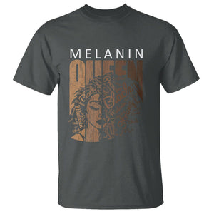 Melanin Queen T Shirt With Black History Hair TS01 Dark Heather Printyourwear