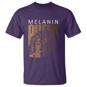 Melanin Queen T Shirt With Black History Hair TS01 Purple Printyourwear