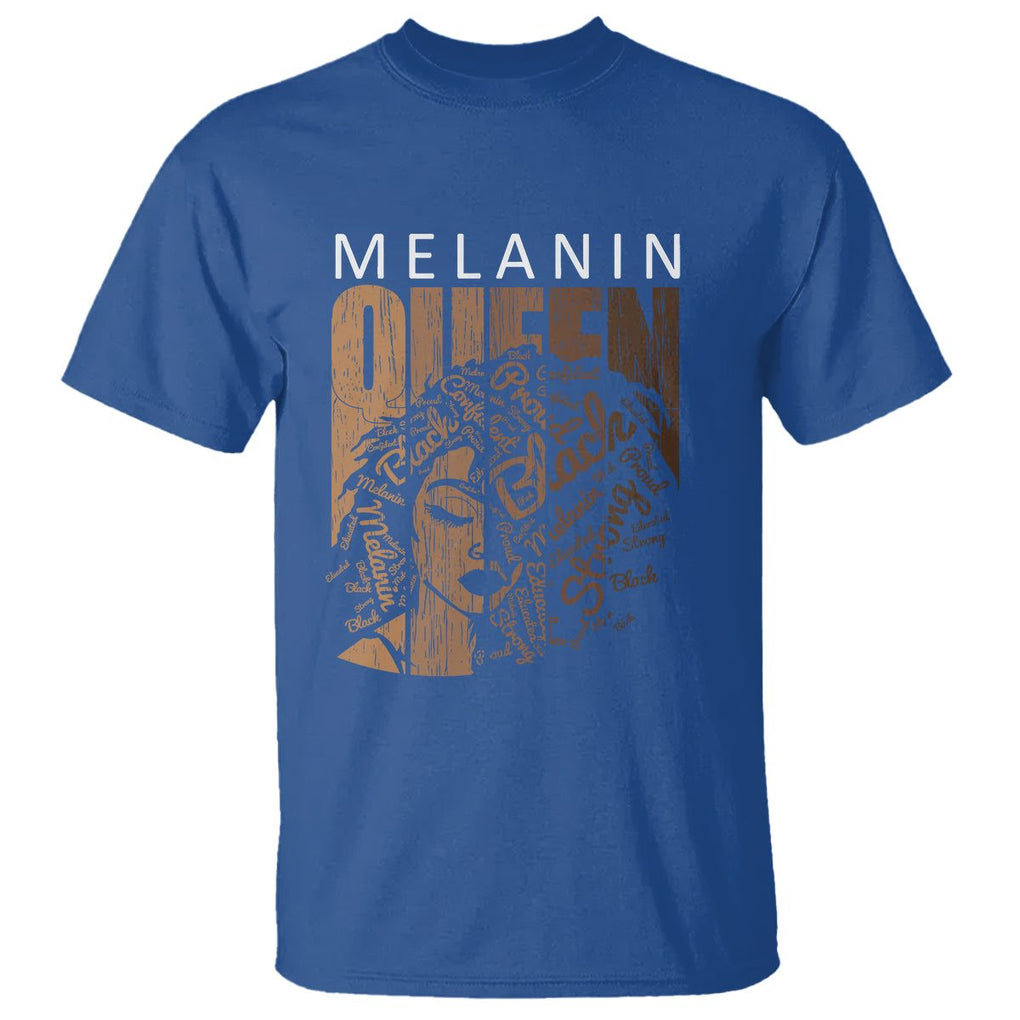 Melanin Queen T Shirt With Black History Hair TS01 Royal Blue Printyourwear