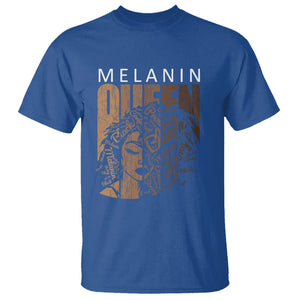 Melanin Queen T Shirt With Black History Hair TS01 Royal Blue Printyourwear