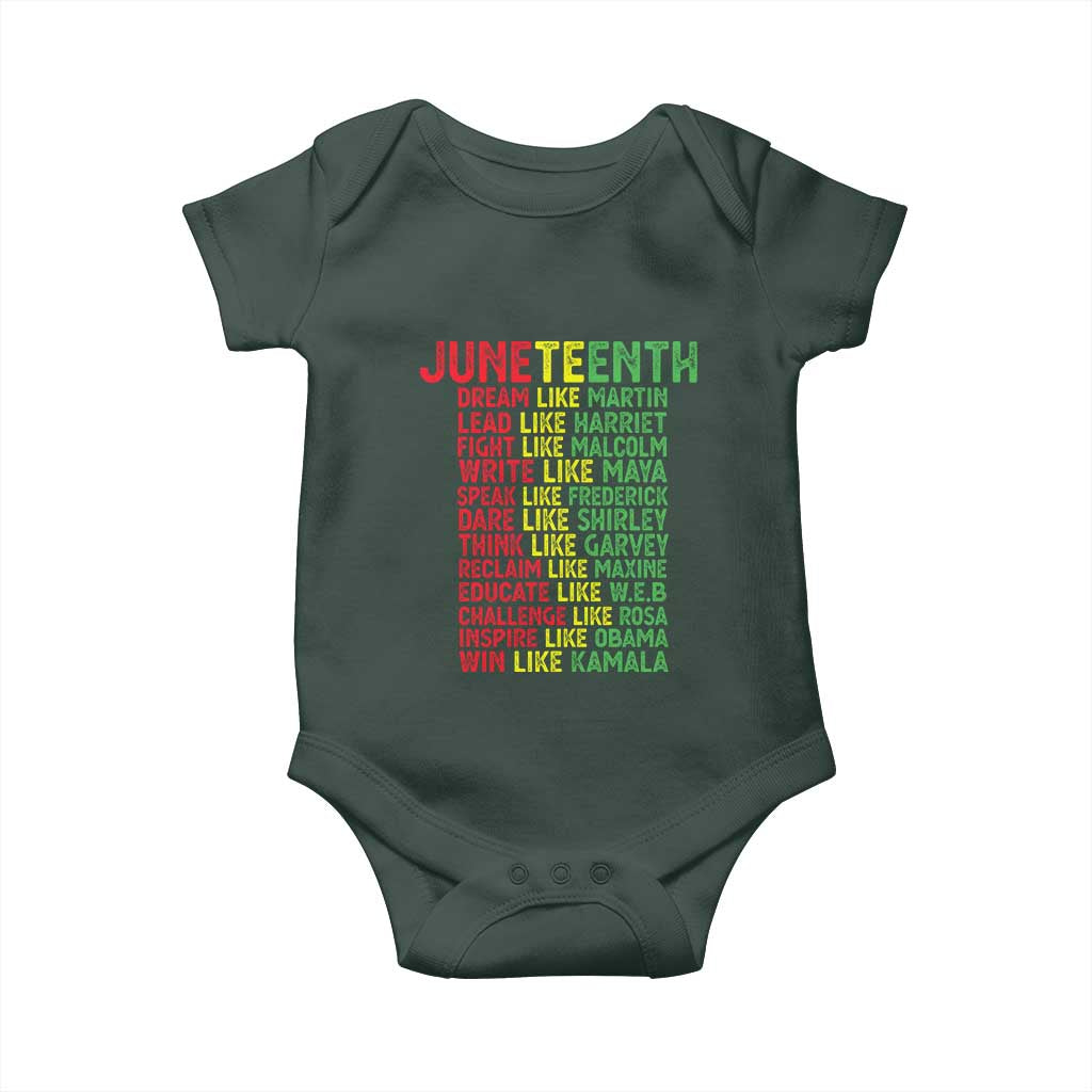 Happy Juneteenth Baby Onesie Dream Like Leaders TS01 Print Your Wear