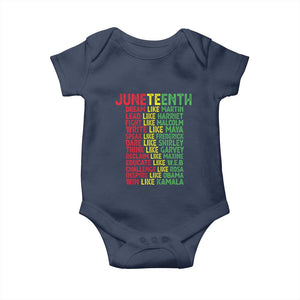 Happy Juneteenth Baby Onesie Dream Like Leaders TS01 Navy Print Your Wear