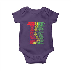 Happy Juneteenth Baby Onesie Dream Like Leaders TS01 Purple Print Your Wear