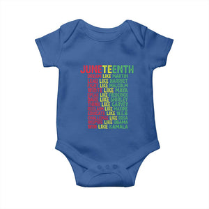 Happy Juneteenth Baby Onesie Dream Like Leaders TS01 Royal Blue Print Your Wear