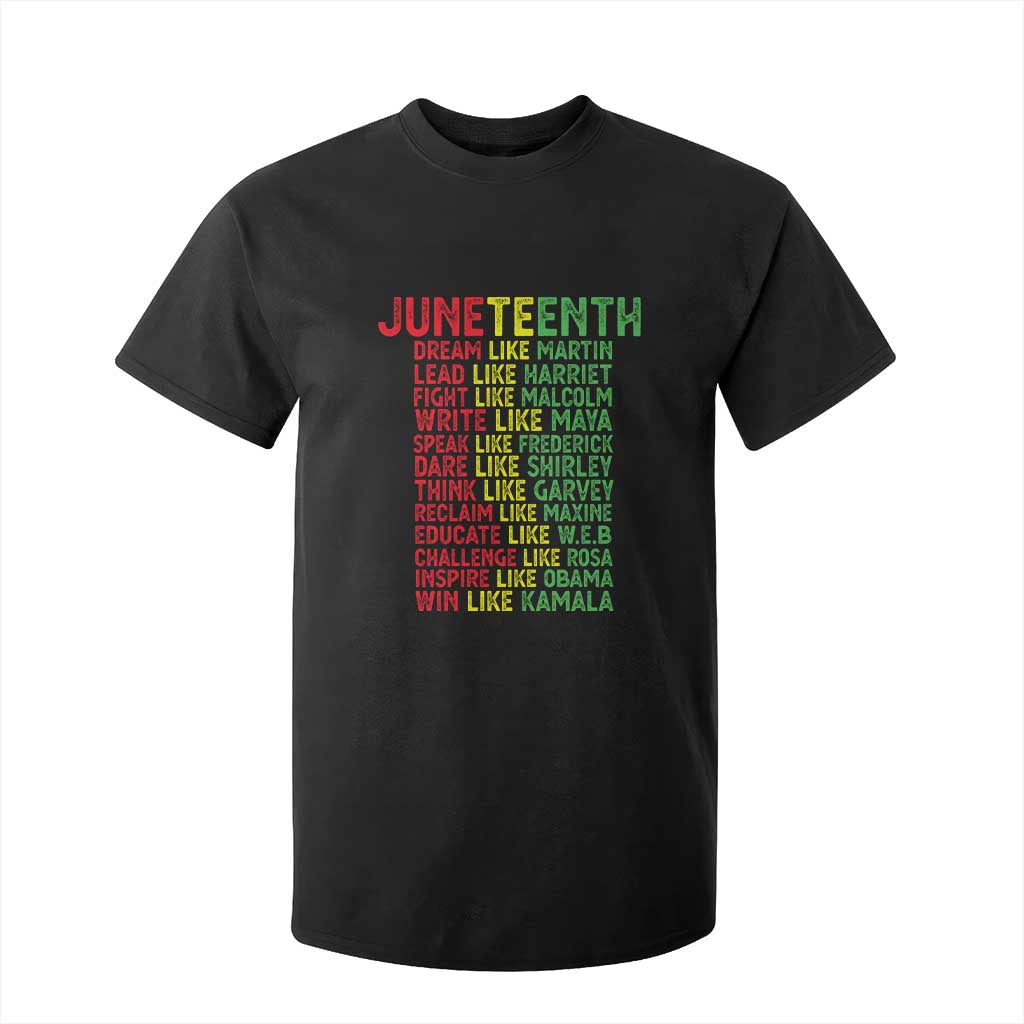 Happy Juneteenth T Shirt For Kid Dream Like Leaders TS01 Black Print Your Wear