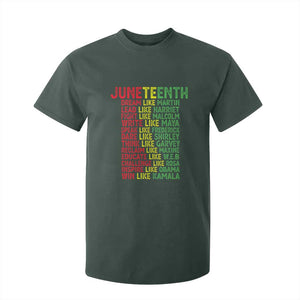 Happy Juneteenth T Shirt For Kid Dream Like Leaders TS01 Dark Forest Green Print Your Wear