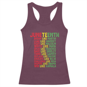 Happy Juneteenth Racerback Tank Top Dream Like Leaders TS01 Maroon Print Your Wear