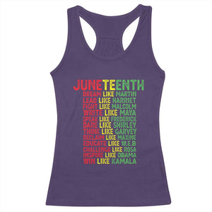 Happy Juneteenth Racerback Tank Top Dream Like Leaders TS01 Purple Print Your Wear