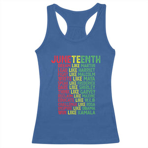 Happy Juneteenth Racerback Tank Top Dream Like Leaders TS01 Royal Blue Print Your Wear