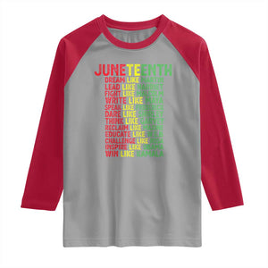 Happy Juneteenth Raglan Shirt Dream Like Leaders TS01 Sport Gray Red Print Your Wear