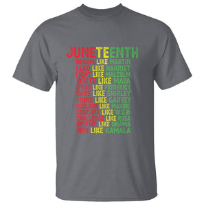 Happy Juneteenth T Shirt Dream Like Leaders TS01 Charcoal Printyourwear