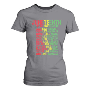Happy Juneteenth T Shirt For Women Dream Like Leaders TS01 Charcoal Print Your Wear