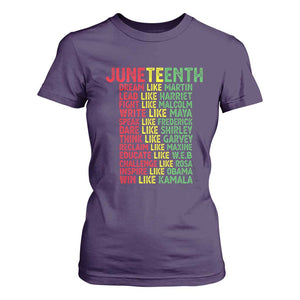 Happy Juneteenth T Shirt For Women Dream Like Leaders TS01 Purple Print Your Wear