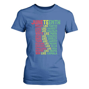 Happy Juneteenth T Shirt For Women Dream Like Leaders TS01 Royal Blue Print Your Wear