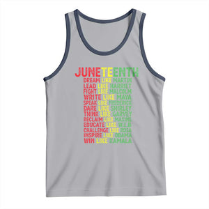 Happy Juneteenth Tank Top Dream Like Leaders TS01 Athletic Heather Navy Print Your Wear