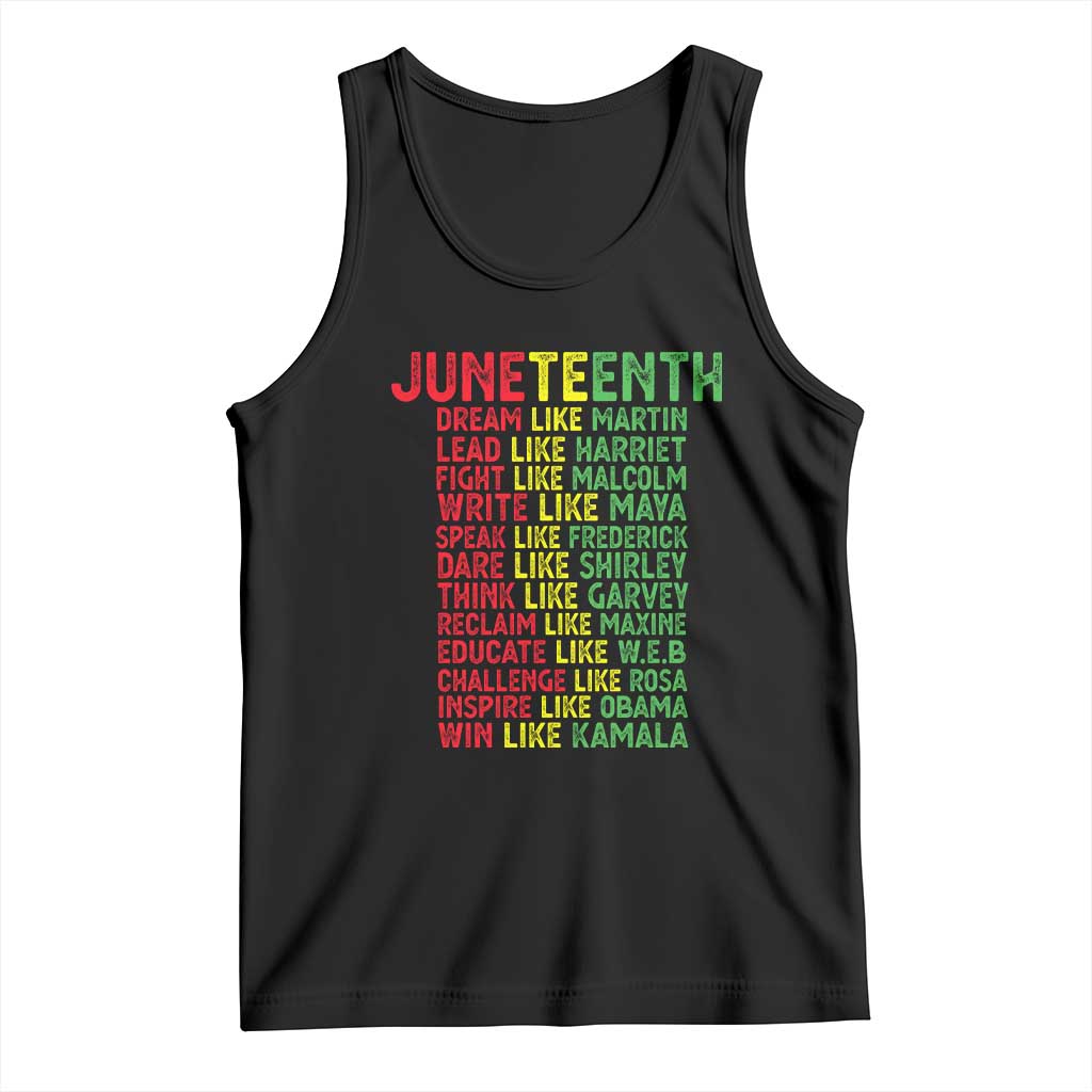 Happy Juneteenth Tank Top Dream Like Leaders TS01 Black Print Your Wear