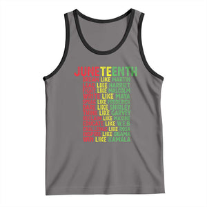 Happy Juneteenth Tank Top Dream Like Leaders TS01 Deep Heather Black Print Your Wear