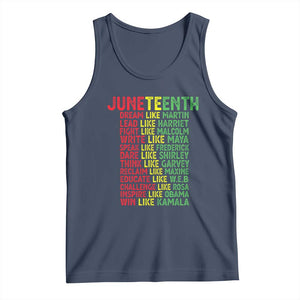 Happy Juneteenth Tank Top Dream Like Leaders TS01 Navy Print Your Wear