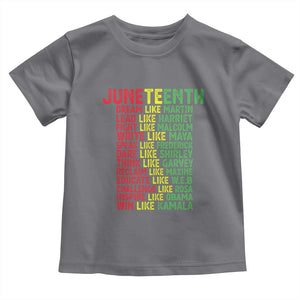 Happy Juneteenth Toddler T Shirt Dream Like Leaders TS01 Charcoal Print Your Wear