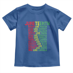 Happy Juneteenth Toddler T Shirt Dream Like Leaders TS01 Royal Blue Print Your Wear
