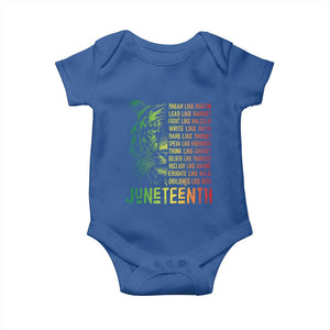 Juneteenth Baby Onesie Dream Like Leaders TS01 Royal Blue Print Your Wear
