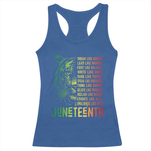 Juneteenth Racerback Tank Top Dream Like Leaders TS01 Royal Blue Print Your Wear