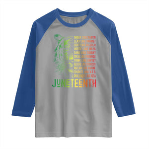 Juneteenth Raglan Shirt Dream Like Leaders TS01 Sport Gray Royal Print Your Wear