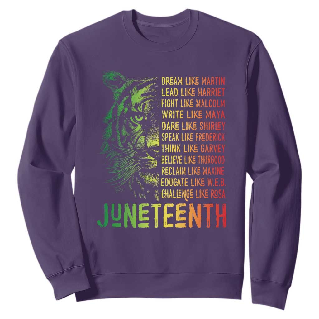 Juneteenth Sweatshirt Dream Like Leaders TS01 Purple Printyourwear