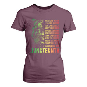 Juneteenth T Shirt For Women Dream Like Leaders TS01 Maroon Print Your Wear