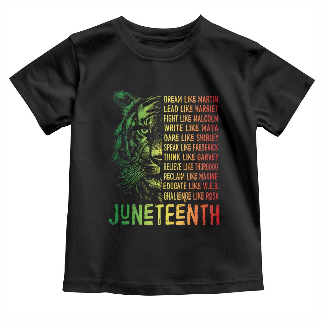 Juneteenth Toddler T Shirt Dream Like Leaders TS01 Black Print Your Wear