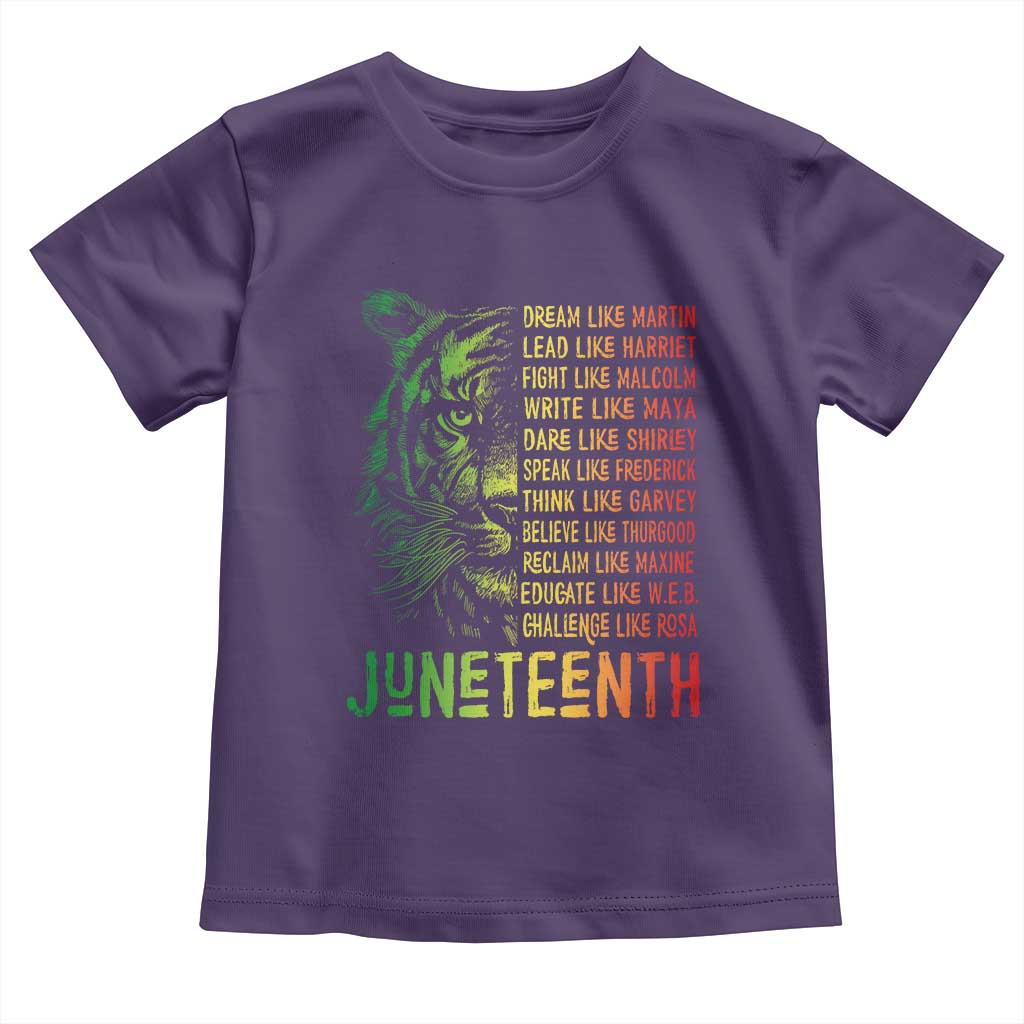 Juneteenth Toddler T Shirt Dream Like Leaders TS01 Purple Print Your Wear