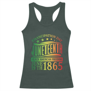 Emancipation Day Juneteenth Racerback Tank Top Celebrating Black Americna Freedom Since 1865 TS01 Dark Forest Green Print Your Wear