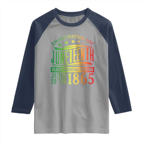 Emancipation Day Juneteenth Raglan Shirt Celebrating Black Americna Freedom Since 1865 TS01 Sport Gray Navy Print Your Wear
