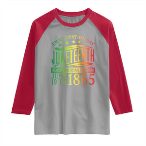 Emancipation Day Juneteenth Raglan Shirt Celebrating Black Americna Freedom Since 1865 TS01 Sport Gray Red Print Your Wear