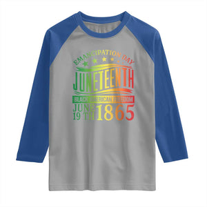 Emancipation Day Juneteenth Raglan Shirt Celebrating Black Americna Freedom Since 1865 TS01 Sport Gray Royal Print Your Wear