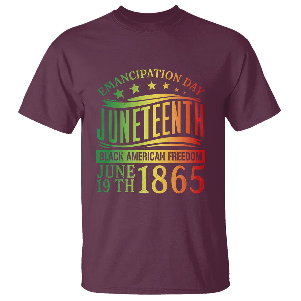 Juneteenth Black History Celebrating Black Freedom 1865 T Shirt TS01 Maroon Printyourwear