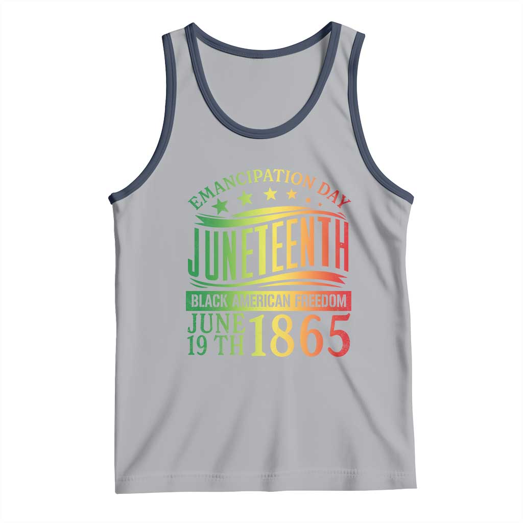 Emancipation Day Juneteenth Tank Top Celebrating Black Americna Freedom Since 1865 TS01 Athletic Heather Navy Print Your Wear